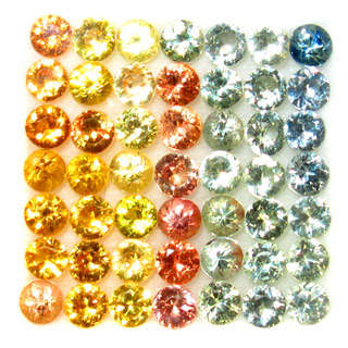 Natural FANCY COLOURED SAPPHIRE 2.8mm round facets (Africa) - 61 pieces available