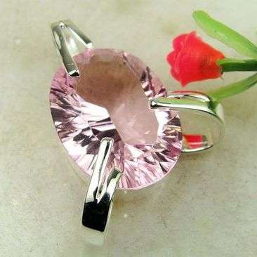 Sterling silver pendant - PINK TOPAZ