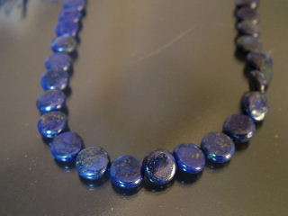 Natural LAPIS LAZULI 10mm button (flat round) beads