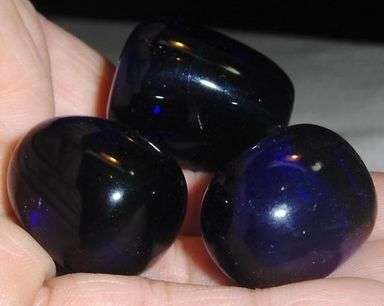 JULY SALE ** Natural COBALT BLUE OBSIDIAN tumbles