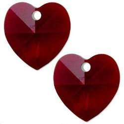 GARNET Swarovski 10mm heart pendant
