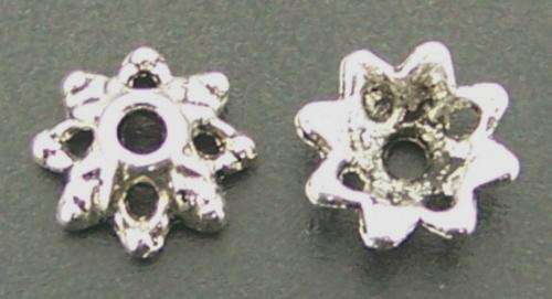 7mm Nickel BEAD CAPS (4 pcs)