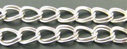 CHAIN Double link oval 7x5mm Nickel - sold per 1m length