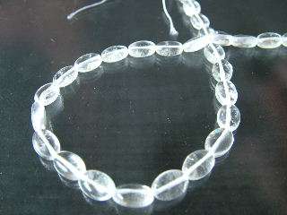 Natural CLEAR CRYSTAL QUARTZ 12mm flat oval beads