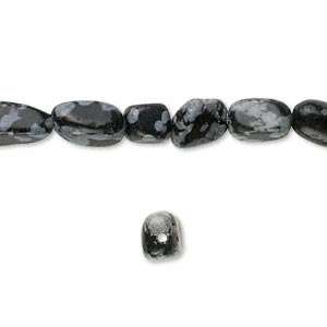 Natural SNOWFLAKE OBSIDIAN pebble beads