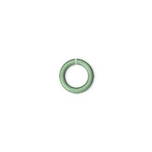 Special import!  5mm ALUMINIUM jump rings - green - Sold per pack of 5