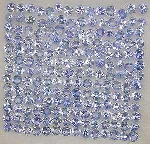Natural TANZANITE 1.5mm round facets (Africa) - 162 pieces available
