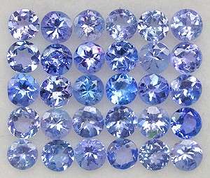 Natural TANZANITE 3mm round facets (Africa) - 32 pieces available