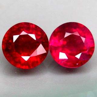 2.83cts Natural RUBY round facets (Madagascar) - 2 pieces available