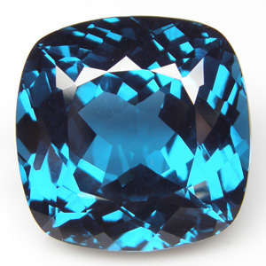 MUSEUM SIZE!! 64.73 cts Natural LONDON BLUE TOPAZ antique cushion facet (Brazil)