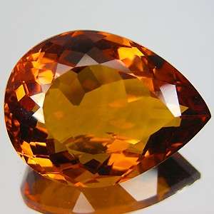 Stunning colour! 17.45 cts Natural MADEIRA CITRINE pear facet (Brazil)