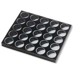 Black foam insert with 25 gem tubs