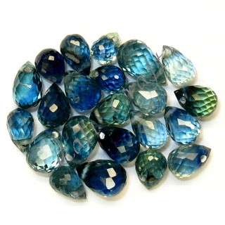 6.27cts Natural BI-COLOUR SAPPHIRE drilled briolette facets (Africa) - 22 pieces available