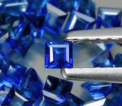 5.46cts Natural BLUE SAPPHIRE 2mm princess square facets (Ceylon / Sri Lanka) - 34 pieces available