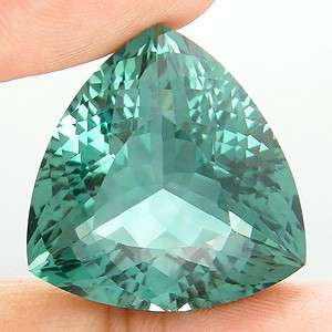 HUGE magnificent gem! 33.51 cts Natural PRASIOLITE / GREEN AMETHYST trillion facet (Uruguay)
