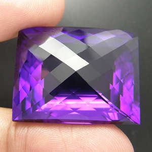 PRICE REDUCED! 65.33 cts AMETHYST checkerboard baguette facet (Brazil)