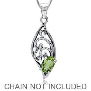 Sterling silver pendant - PERIDOT