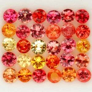 Natural FANCY COLOURED SAPPHIRE 3.3mm - 3.4mm round facets (Africa) - 30 pieces available