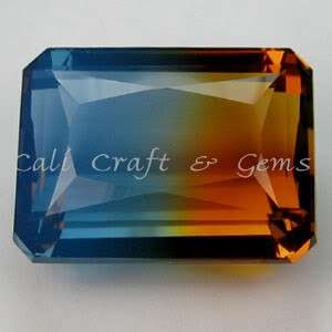 Impressive gem! 14.10 cts Natural BI-COLOUR QUARTZ octagon facet (Brazil)