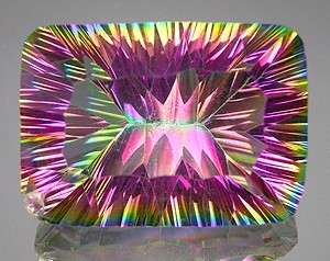 SALE ** 15.03 cts Natural RAINBOW MYSTIC TOPAZ concave octagon facet (Brazil)