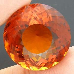 MUSEUM SIZE! Lovely gem! 41.07 cts 23.3mm  Natural MADEIRA CITRINE round facet (Brazil)