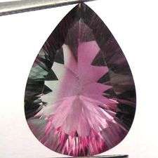 PRICE REDUCED! 18.52 cts MULTICOLOUR FLUORITE concave pear facet (China)