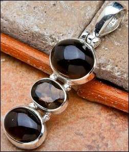 SALE ** Sterling silver pendant - SMOKY QUARTZ - Dreams Collection
