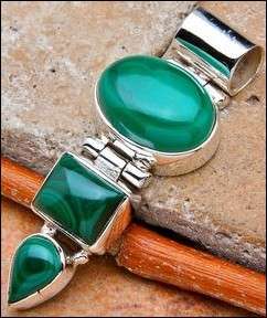 Sterling silver pendant - MALACHITE - Dreams Collection