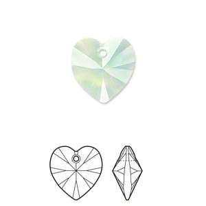 CHRYSOLITE OPAL Swarovski 10mm XILION heart pendant