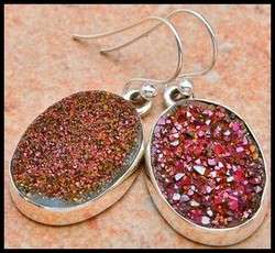 Sterling silver earrings - TITANIUM DRUZY - Dreams Collection