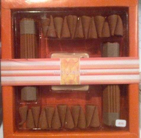 INCENSE GIFT SET - ORANGE & CINNAMON (sticks, cones plus burner included) ** RELOCATION SALE **
