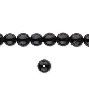 Natural BLACK TOURMALINE (Schorl) 4.5mm to 5mm round beads