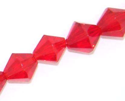 6mm Red FIRE POLISHED BICONE BEADS - sold per bead