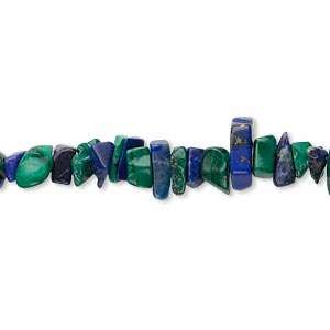 SPRING SALE ** Natural LAPIS LAZULI & MALACHITE chip strand