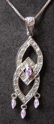 REDUCED TO CLEAR ** PINK ICE CZ & Cr DIAMONDS set in Sterling Silver **