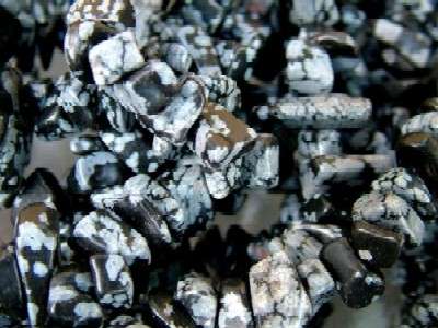 SNOWFLAKE OBSIDIAN chips - use on it's own or work it into gemstone jewellery