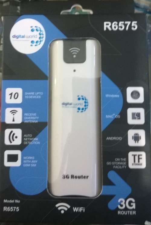 DIGITAL WORLD MOBILE 3G ROUTER (VERY PORTABLE) UP TO 10 USERS CONNECTED