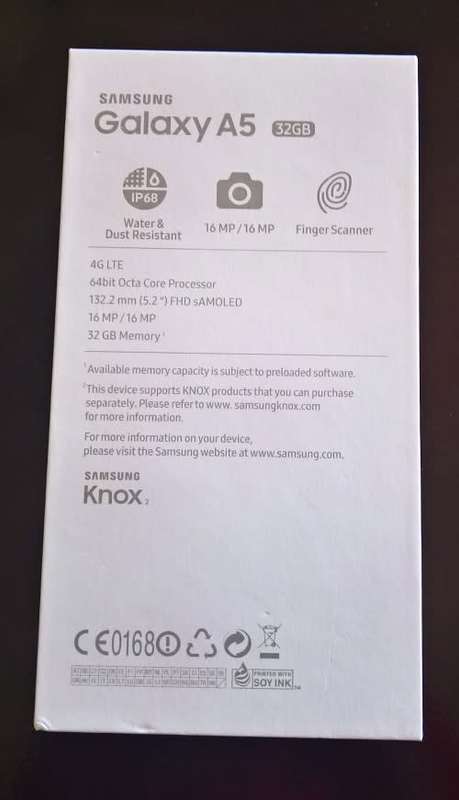SAMSUNG GALAXY A5 32GB 2017 16 MP / 16 MP WATER & DUST RESISTANT FINGER SCANNER