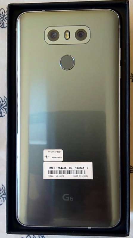 New LG G6 Platinum Smartphone, 4Gb Ram 32Gb Storage Dual 13Mp Camera Back 5MP Front