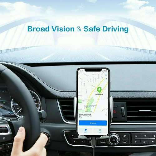 10W 360° Rotation Wireless Automatic Sensor Car Phone Holder Fast Charger 2 in 1