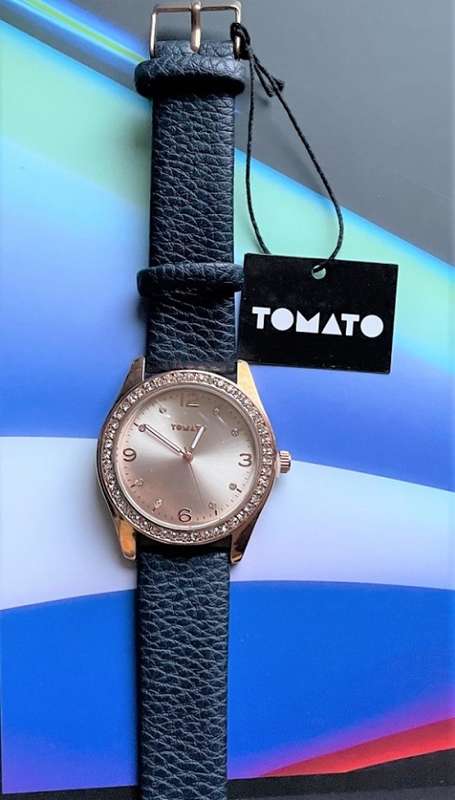 Tomato T769174 Ladies Rose Gold Case And Blue Vegan leather Strap  (NEW)