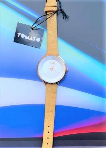 Tomato T73-3169 Vegan Leather Ladies Timepiece With White Dial, Rose Gold Case (NEW)