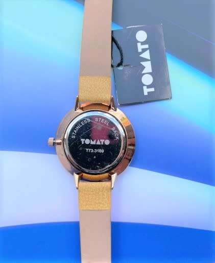 Tomato T73-3169 Vegan Leather Ladies Timepiece With White Dial, Rose Gold Case (NEW)
