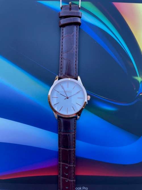 Lanco Gents Round Rose Gold Plated Watch  (NEW)