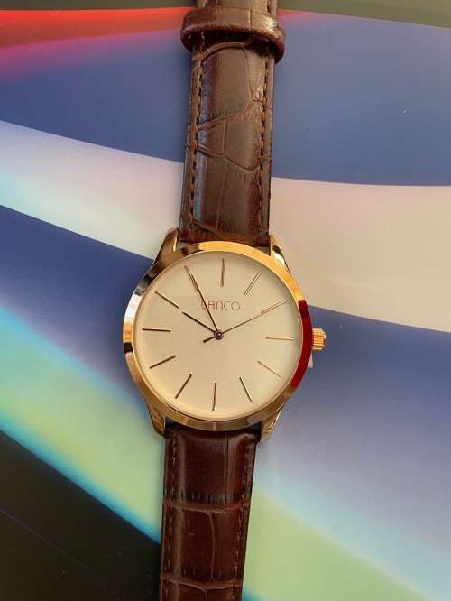 Lanco Gents Round Rose Gold Plated Watch  (NEW)