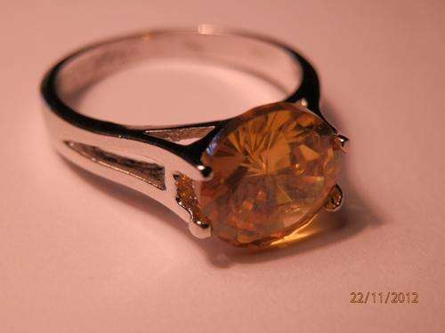 Sterling silver and citrine quartz ring