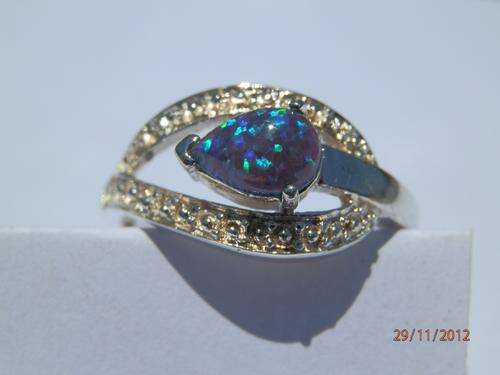 Silver opal ring