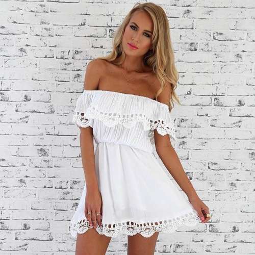 Off-shoulder Dress, imported  20+ working days for delivery. BUY FOR SUMMER AT MASSIVE DISCOUNT