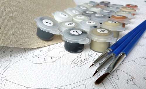DIY PAINT BY NUMBERS. CANVAS, PAINT AND BRUSHES INCLUDED.