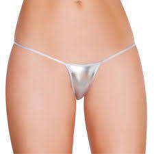 SEXY LINGERIE SILVER MICRO PANTIES.. LINGERIE/PANTIES/WOMANS PANTIES